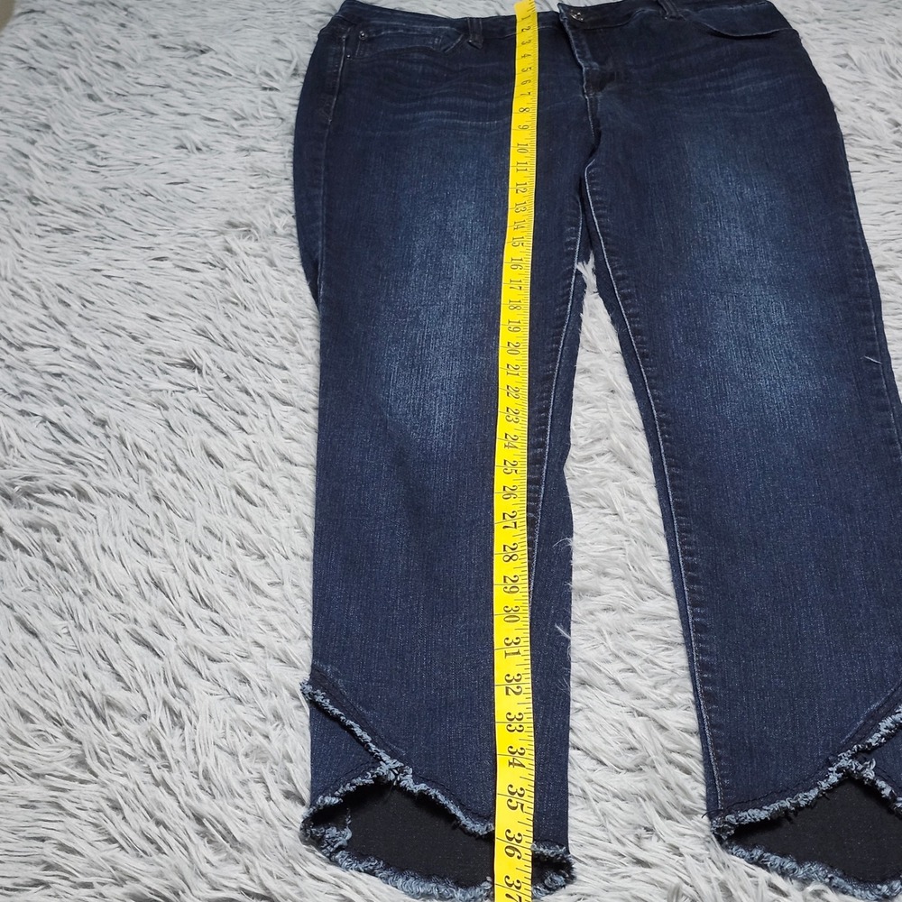 Kensie Jeans Skinny Jeans Women 10 10/30 Blue High Rise Ankle Frayed Hem Stretch - Picture 8 of 13